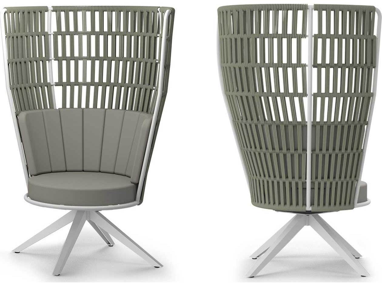 MamaGreen Daisy Rae Aluminum Rope High Back Swivel Outdoor Patio Lounge Chair