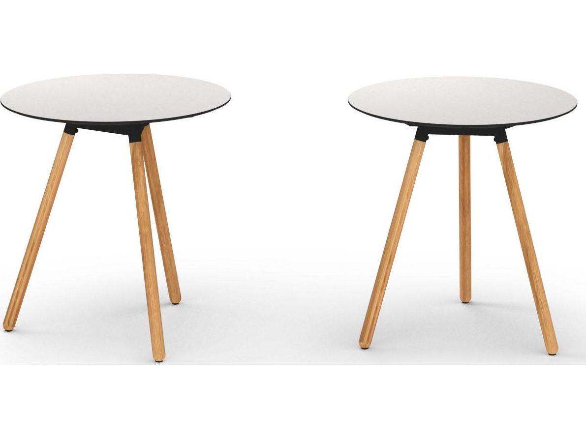 MamaGreen Daisy Aluminum Teak Round HPL Top Patio Counter Table