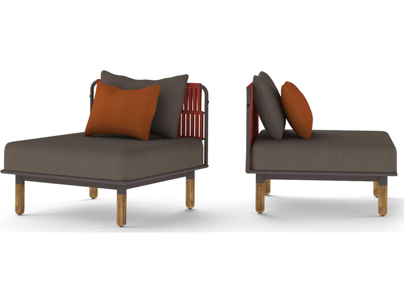 MamaGreen Daisy Rae Deep Seating Teak Rope Modular Patio Lounge Chair