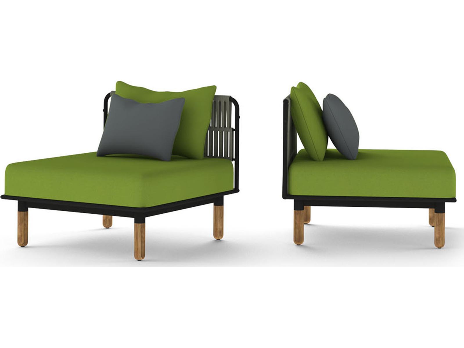 MamaGreen Daisy Rae Deep Seating Teak Rope Modular Patio Lounge Chair