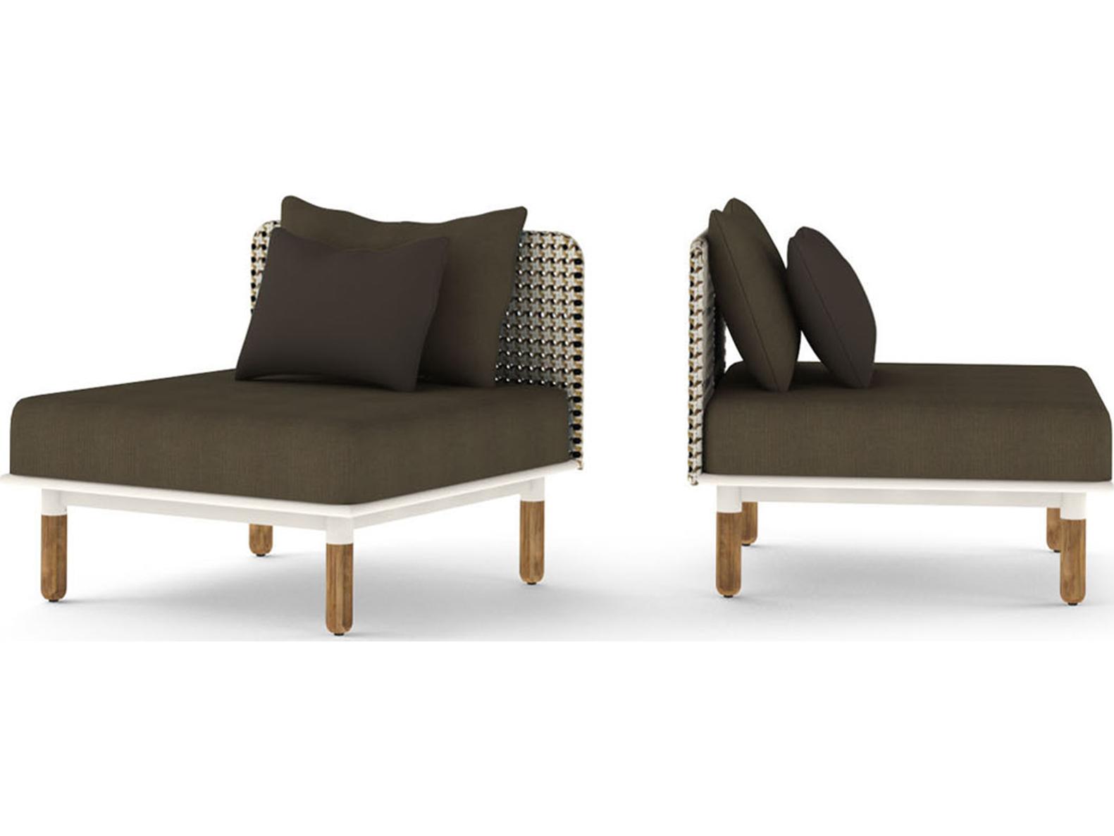 MamaGreen Daisy Mae Deep Seating Mae Teak Wicker Modular Outdoor Lounge Chair