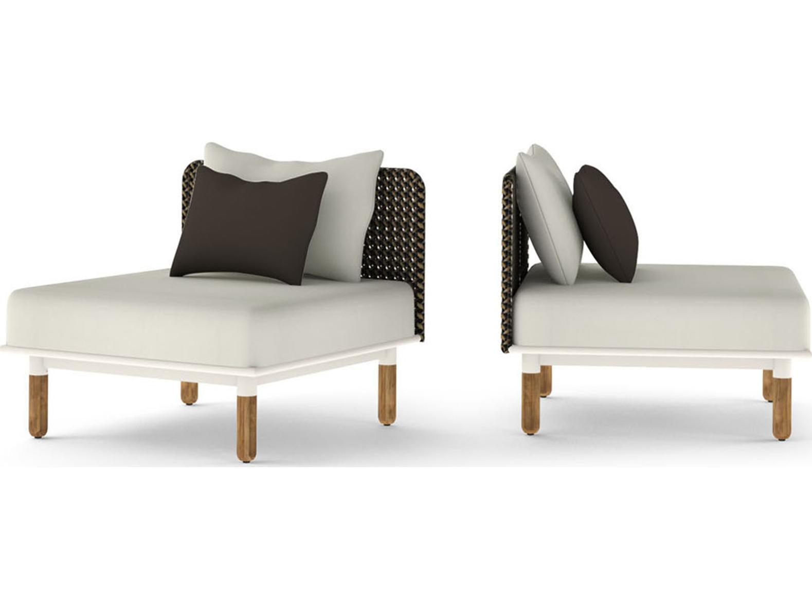 MamaGreen Daisy Mae Deep Seating Mae Teak Wicker Modular Outdoor Lounge Chair