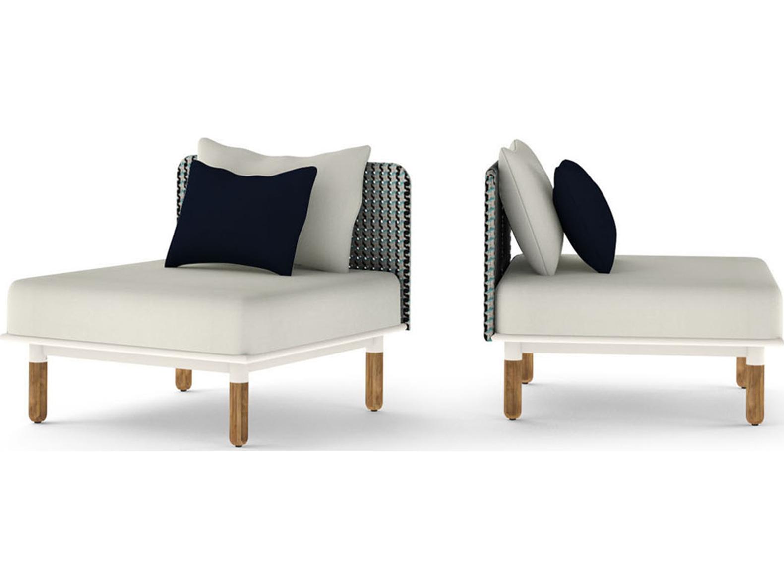 MamaGreen Daisy Mae Deep Seating Mae Teak Wicker Modular Outdoor Lounge Chair