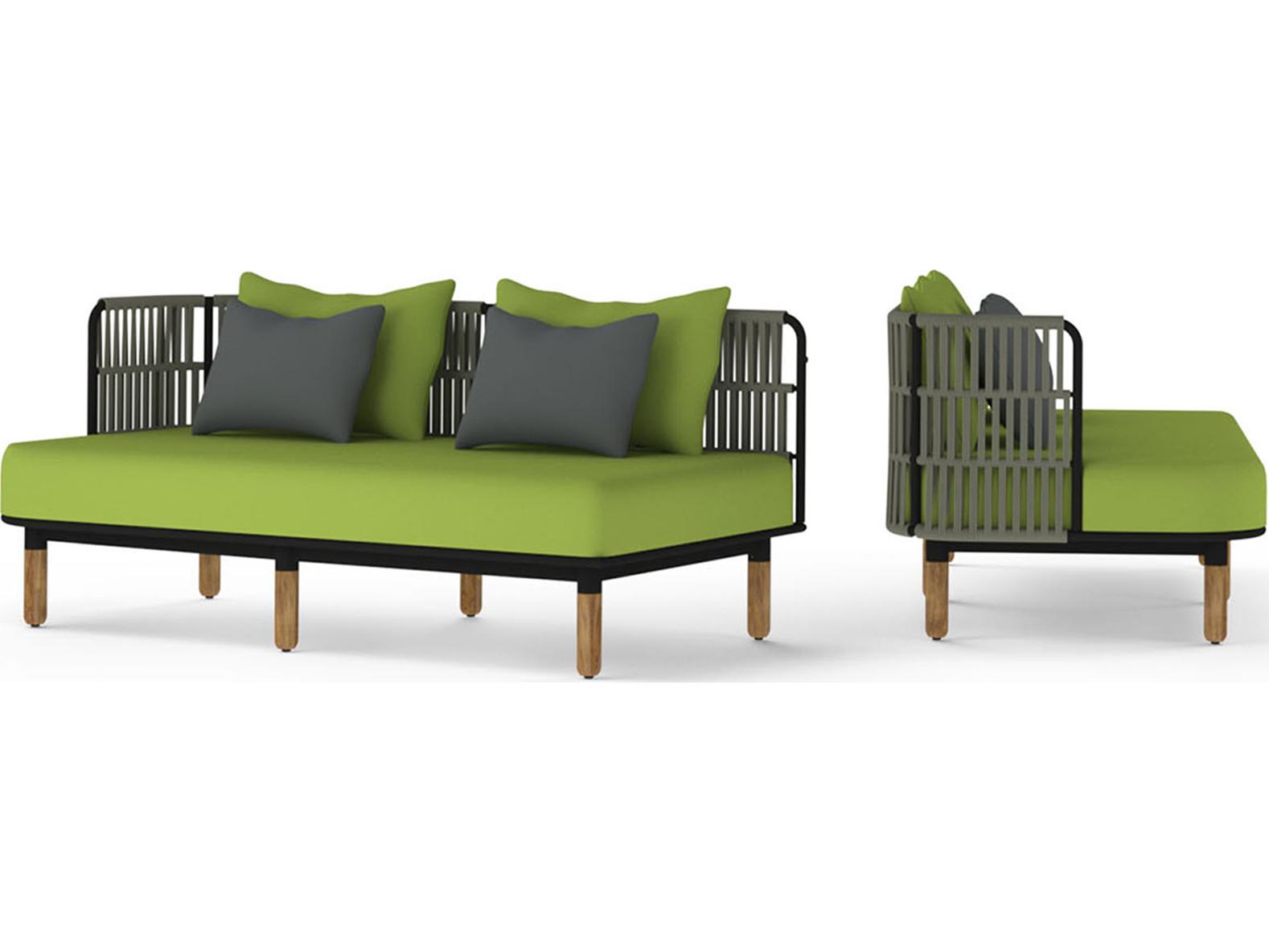 MamaGreen Daisy Rae Deep Seating Teak Rope Right Hand Outdoor Loveseat