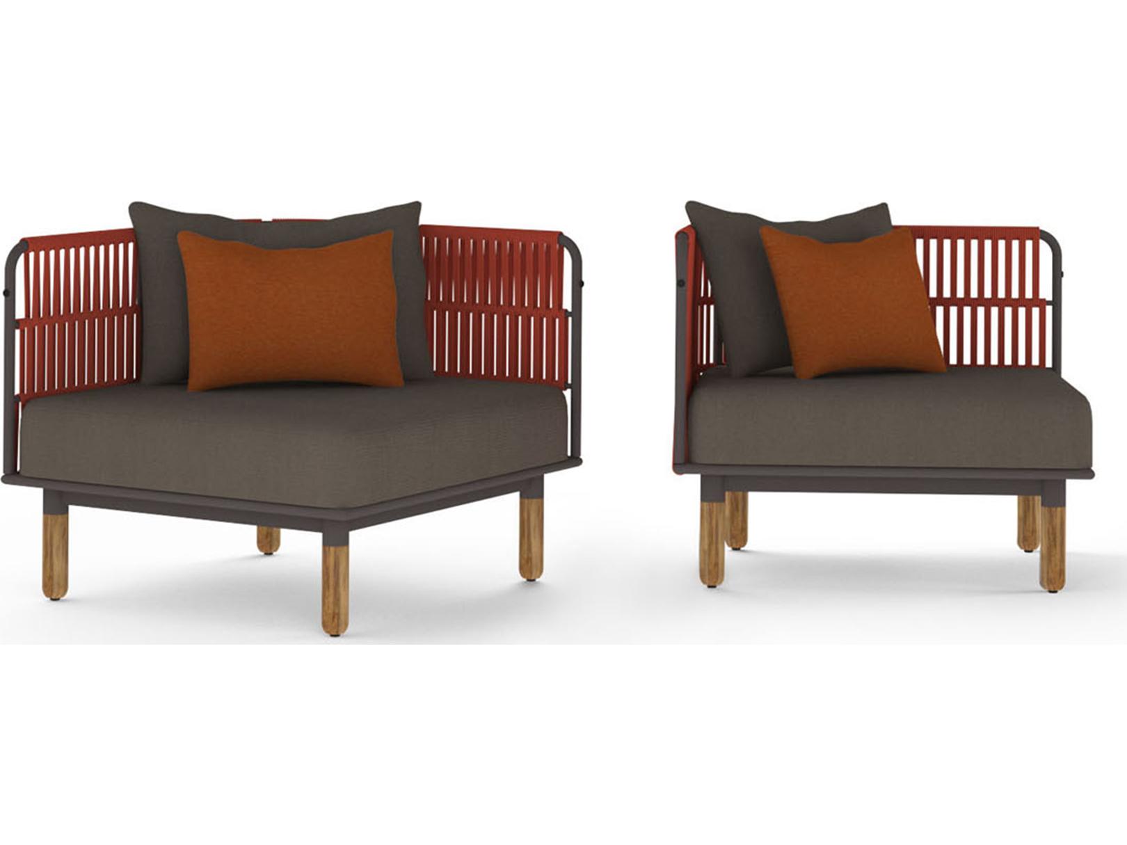 MamaGreen Daisy Rae Deep Seating Teak Rope Corner Outdoor Patio Lounge Chair