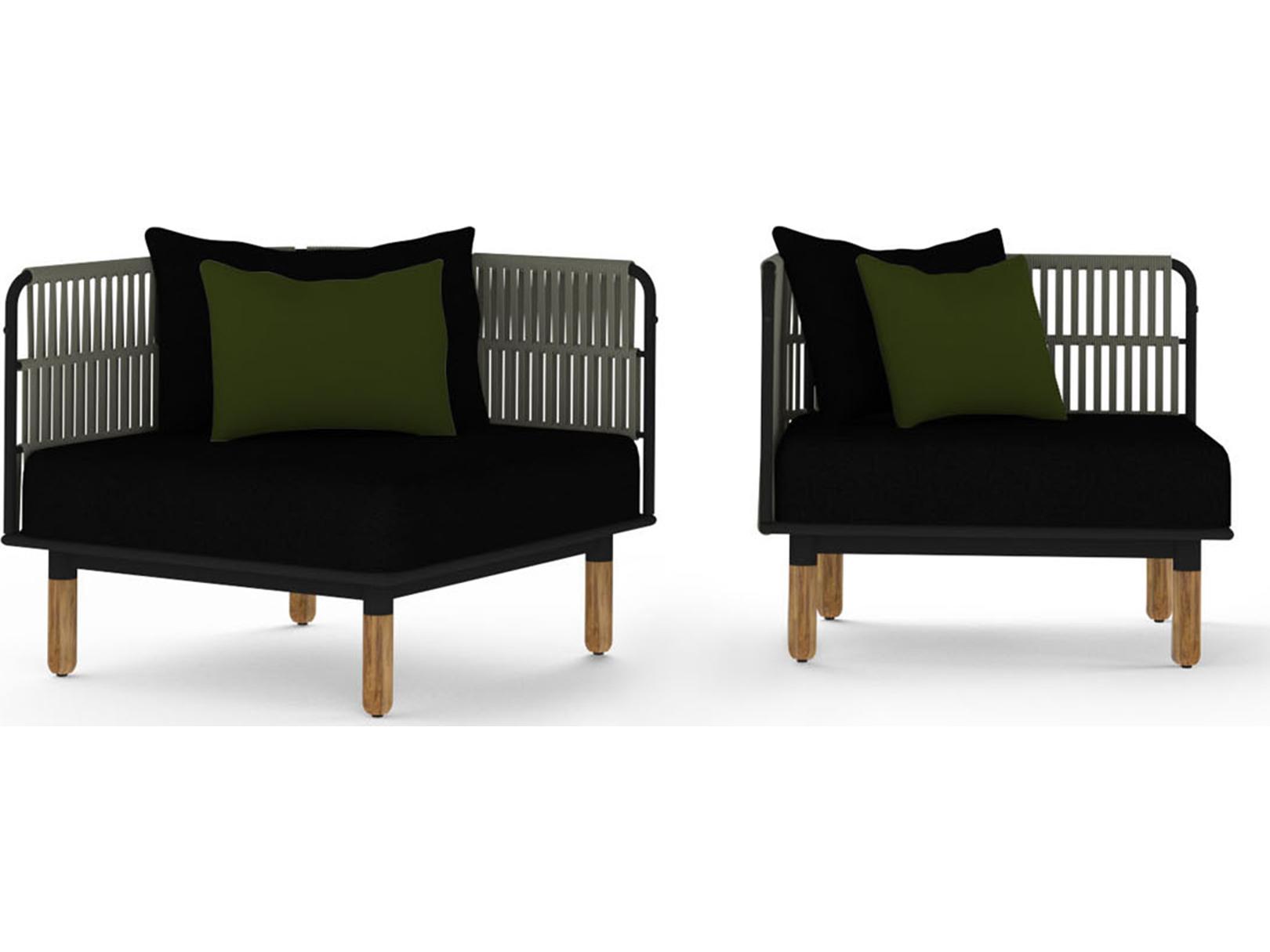 MamaGreen Daisy Rae Deep Seating Teak Rope Corner Outdoor Patio Lounge Chair