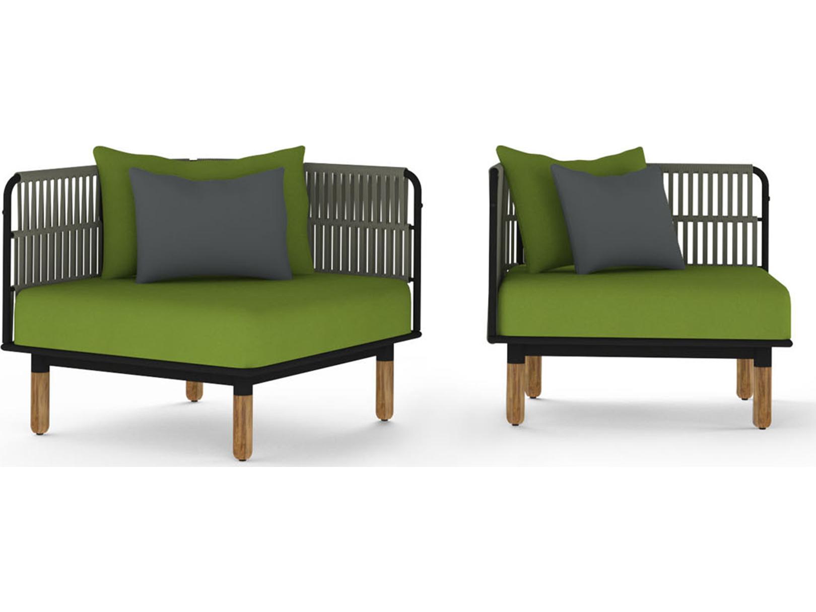 MamaGreen Daisy Rae Deep Seating Teak Rope Corner Outdoor Patio Lounge Chair