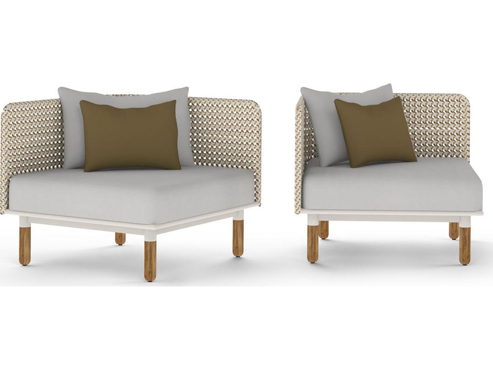 MamaGreen Daisy Mae Deep Seating Teak Wicker Corner Patio Lounge Chair