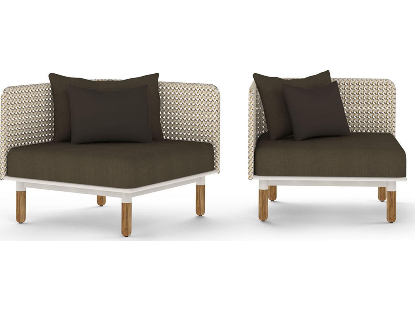 MamaGreen Daisy Mae Deep Seating Teak Wicker Corner Patio Lounge Chair