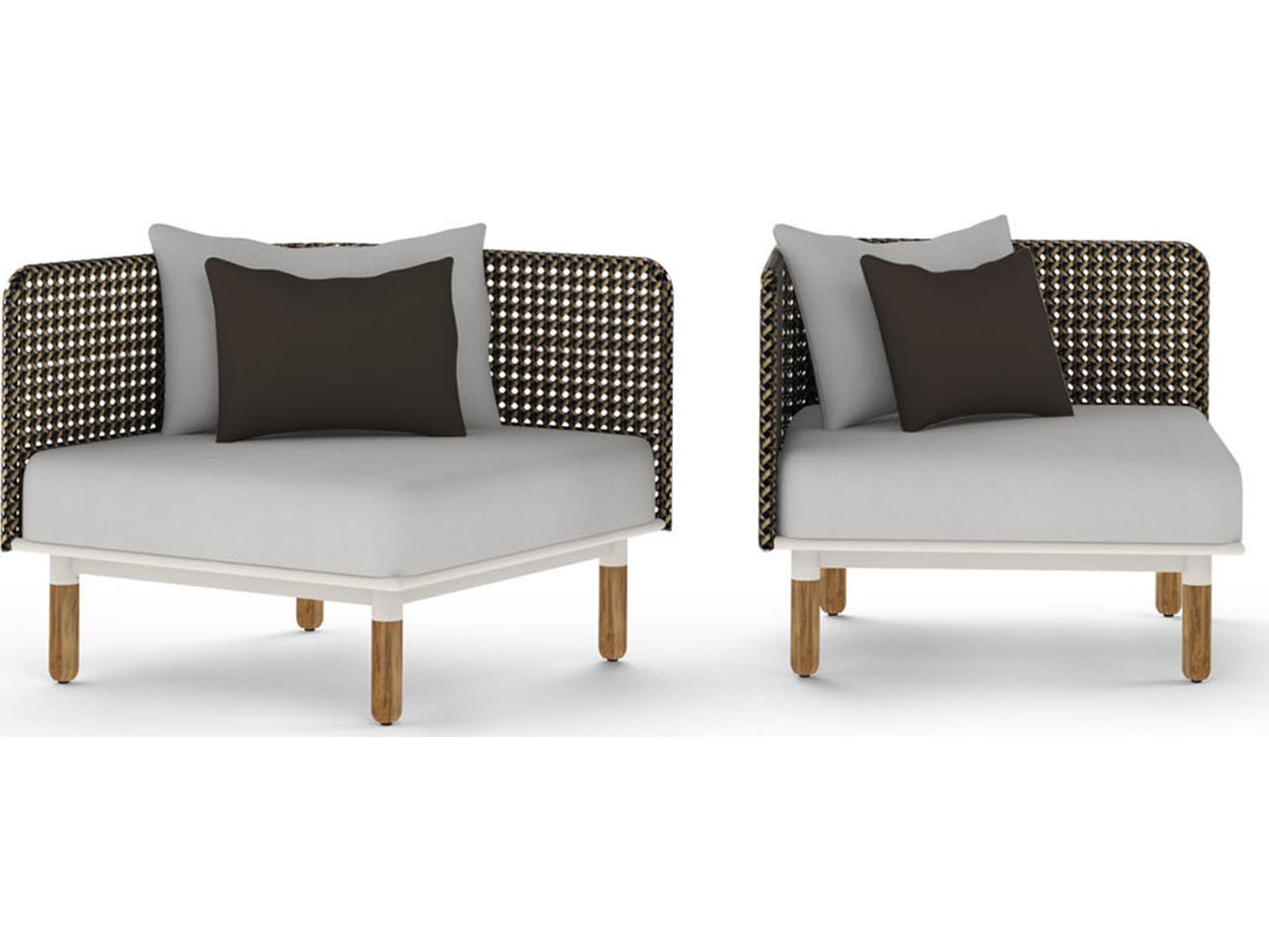 MamaGreen Daisy Mae Deep Seating Teak Wicker Corner Patio Lounge Chair