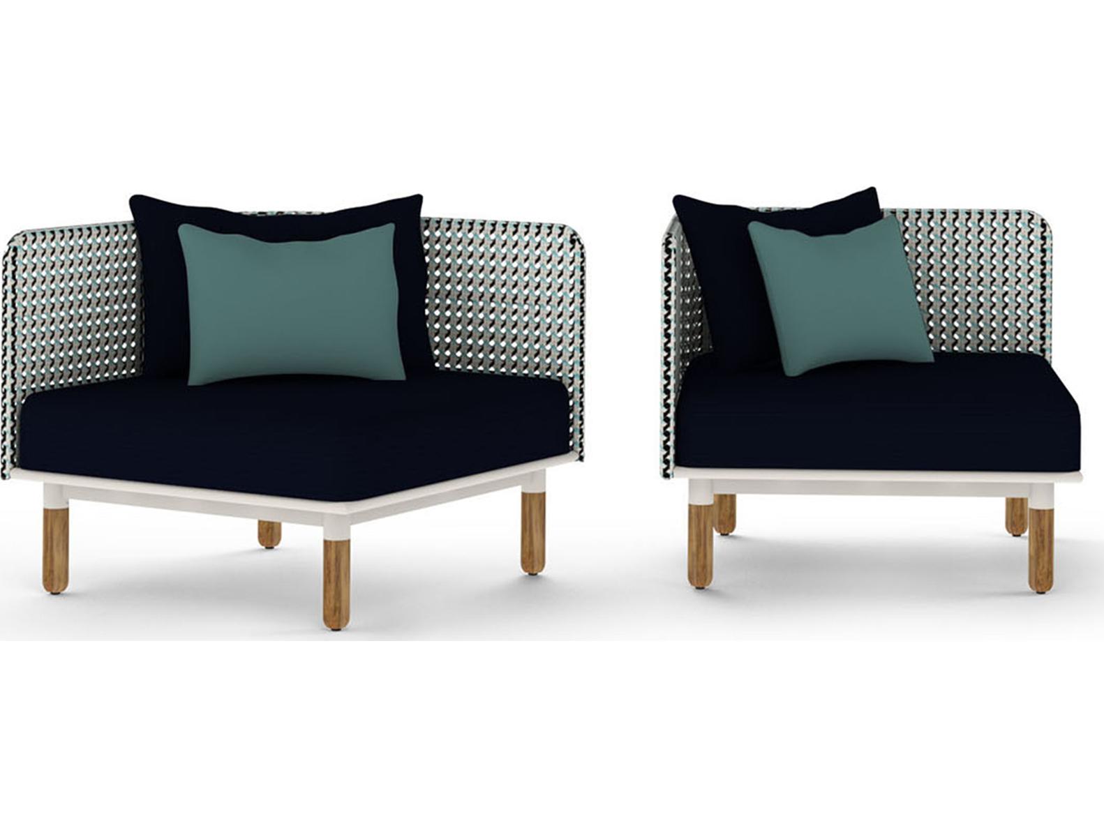 MamaGreen Daisy Mae Deep Seating Teak Wicker Corner Patio Lounge Chair