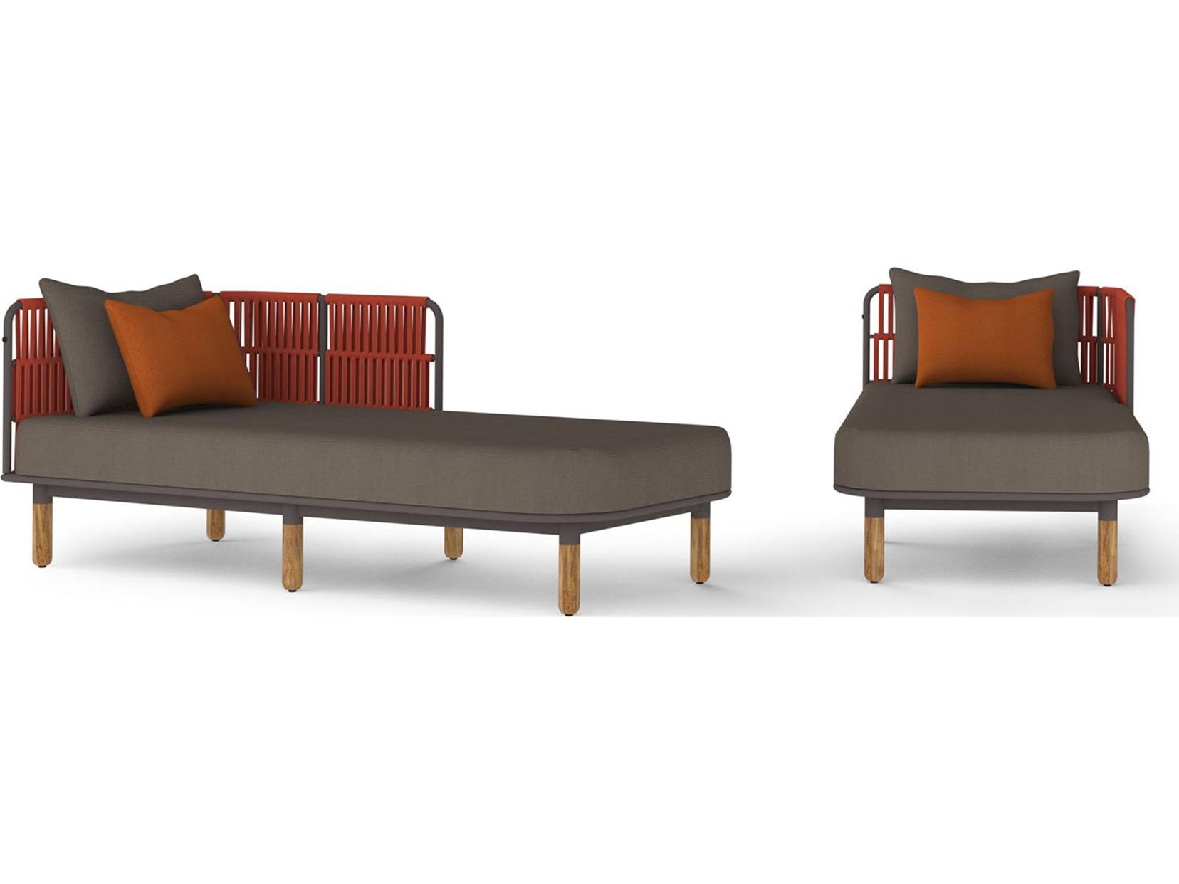 MamaGreen Daisy Rae Deep Seating Teak Rope Left Hand Patio Chaise Lounge