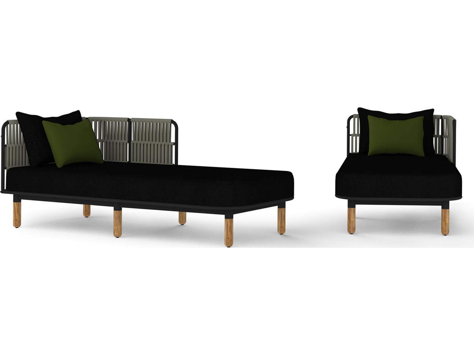 MamaGreen Daisy Rae Deep Seating Teak Rope Left Hand Patio Chaise Lounge