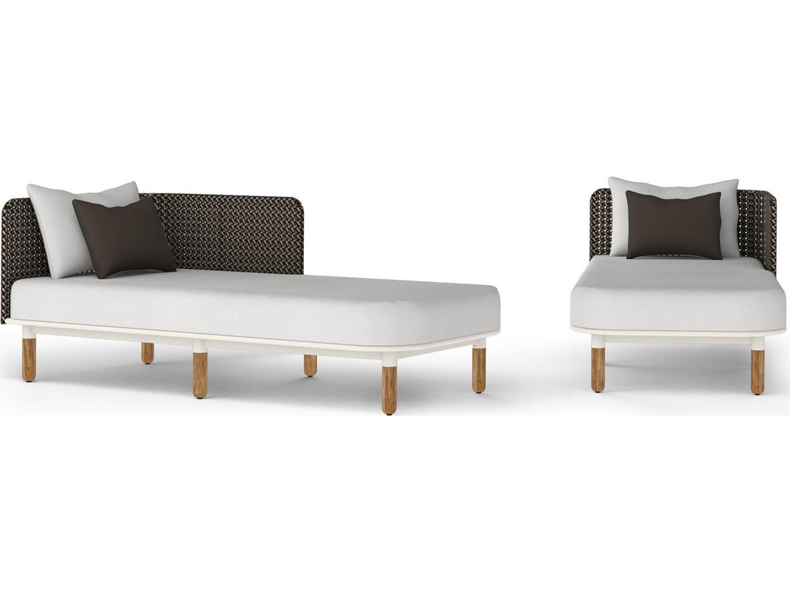 MamaGreen Daisy Mae Deep Seating Mae Teak Wicker Left Hand Outdoor Chaise Lounge