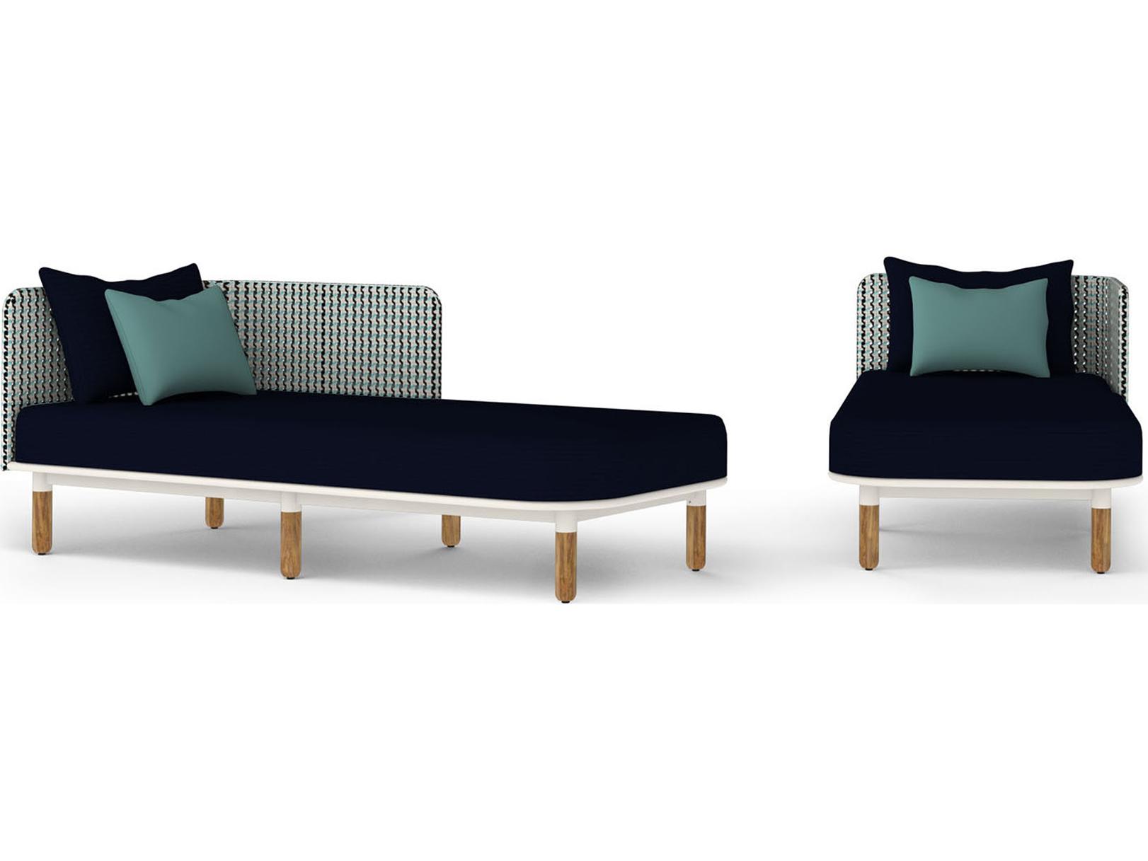 MamaGreen Daisy Mae Deep Seating Mae Teak Wicker Left Hand Outdoor Chaise Lounge