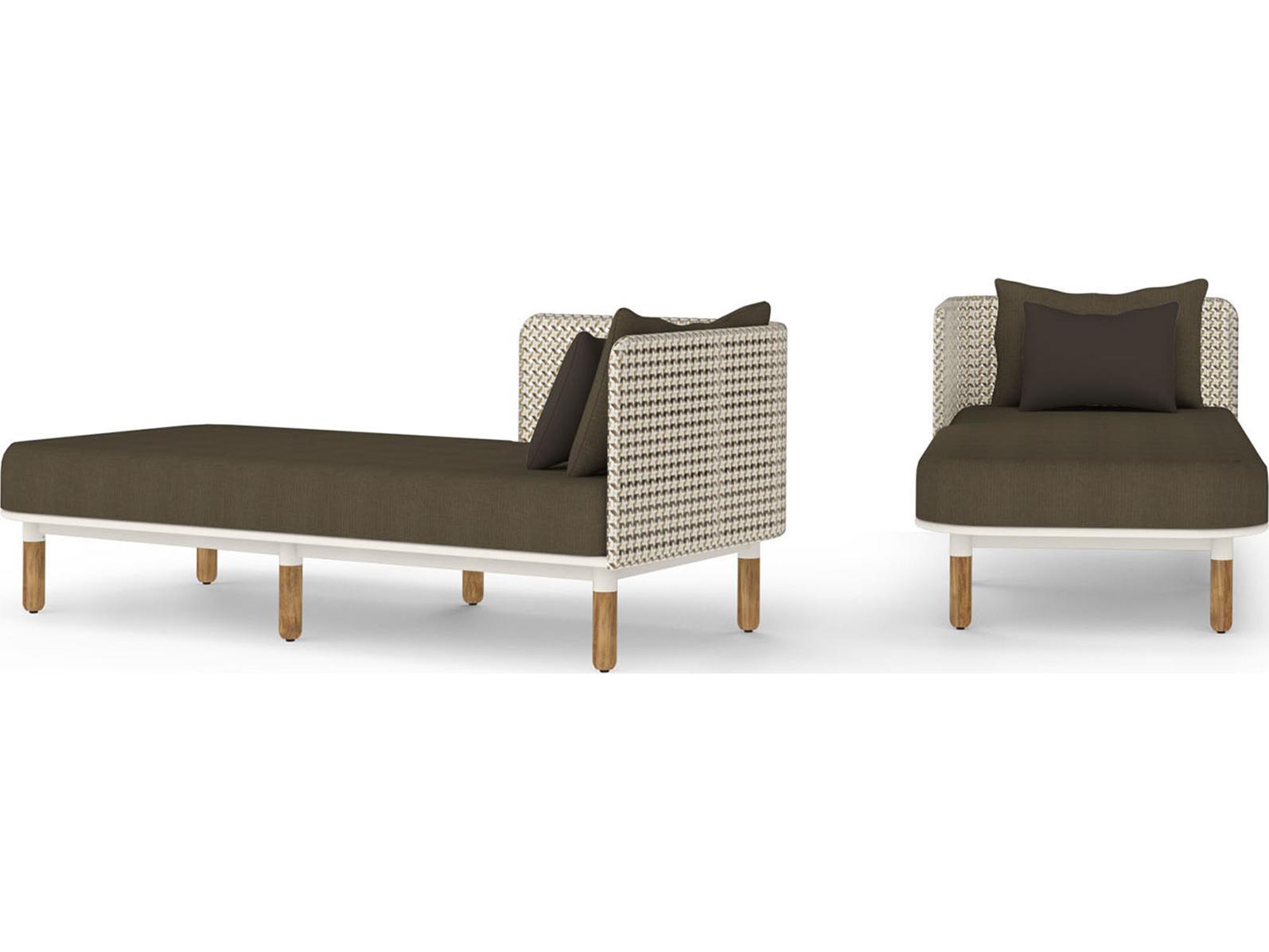 MamaGreen Daisy Mae Deep Seating Teak Wicker Right Hand Patio Chaise Lounge