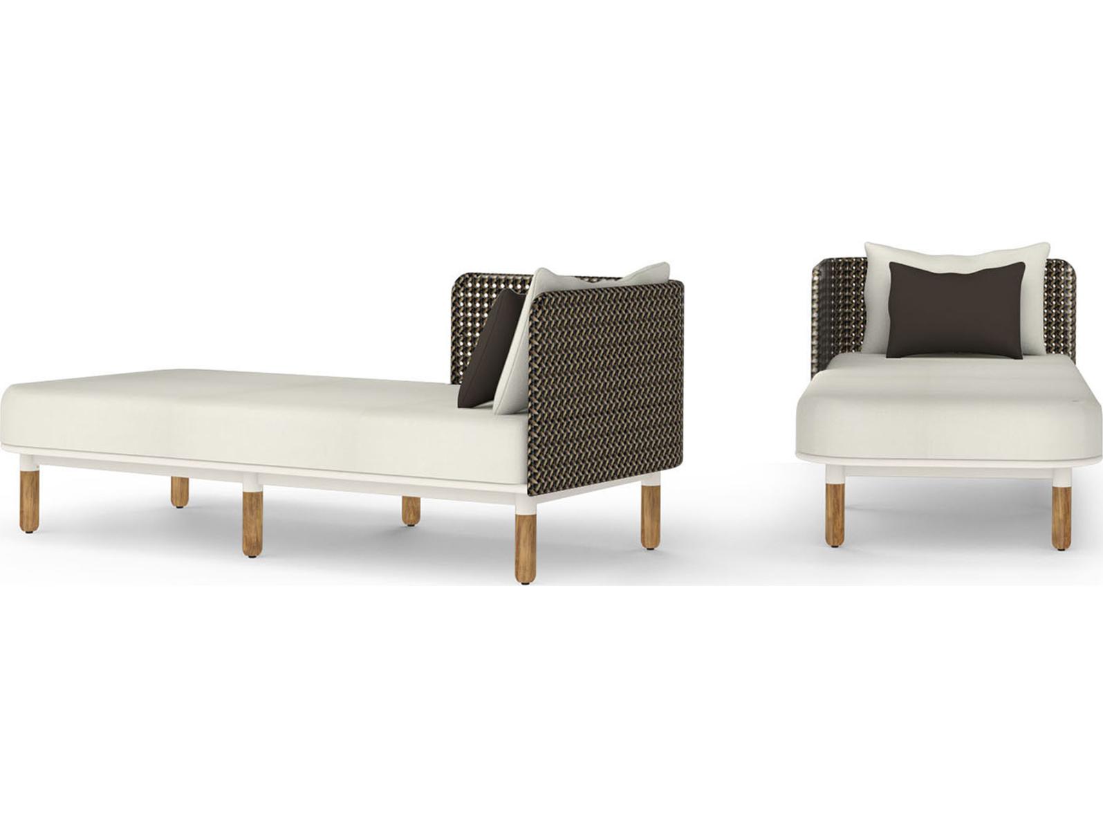 MamaGreen Daisy Mae Deep Seating Teak Wicker Right Hand Patio Chaise Lounge