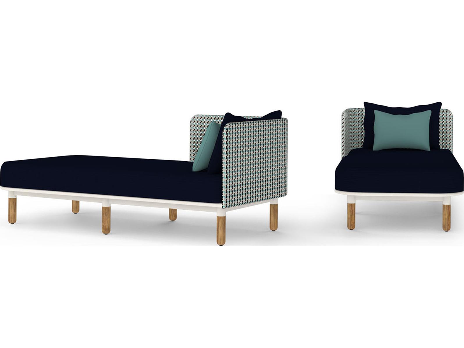 MamaGreen Daisy Mae Deep Seating Teak Wicker Right Hand Patio Chaise Lounge