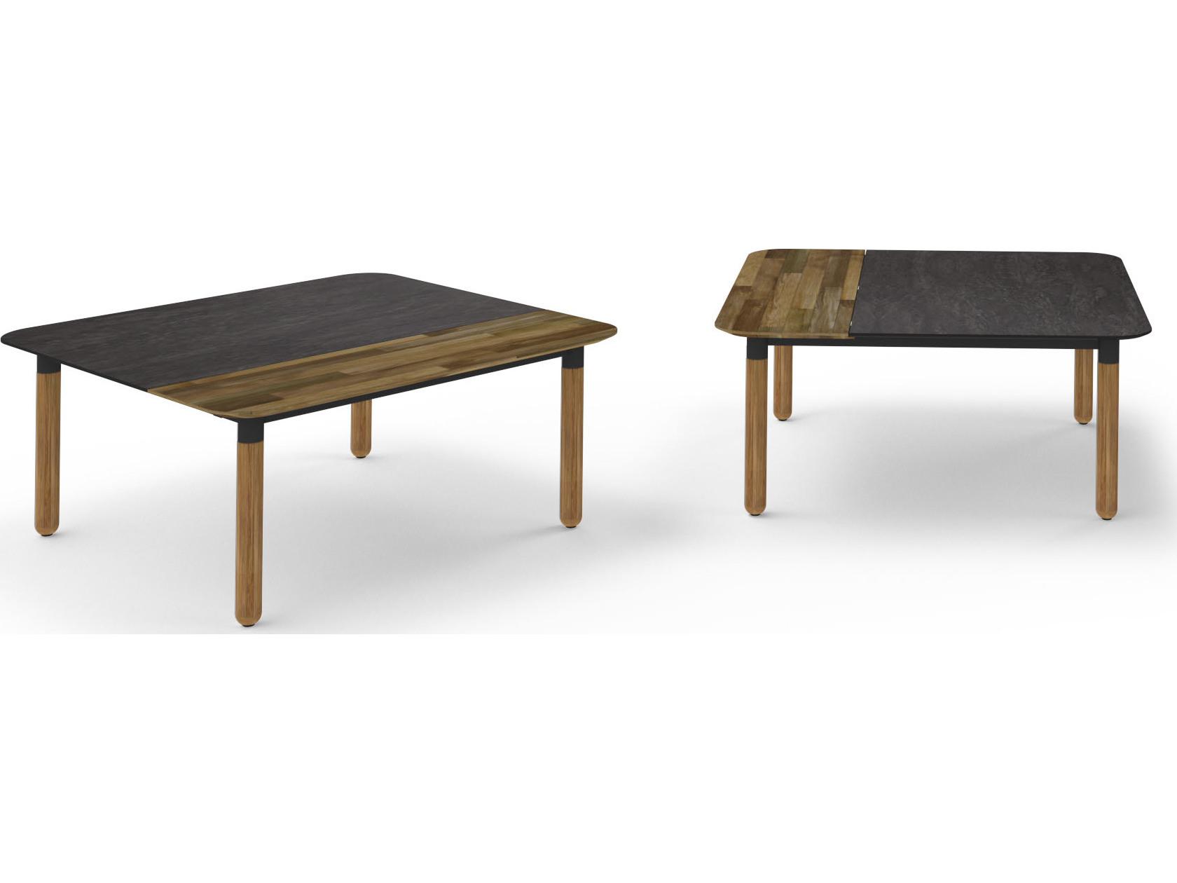 MamaGreen Daisy Aluminum Teak Square HPL Top Outdoor Coffee Table