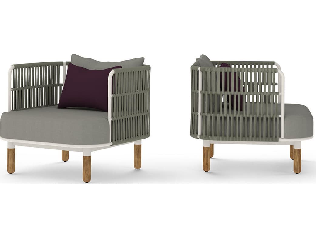 MamaGreen Daisy Rae Deep Seating Teak Rope Outdoor Lounge Chair