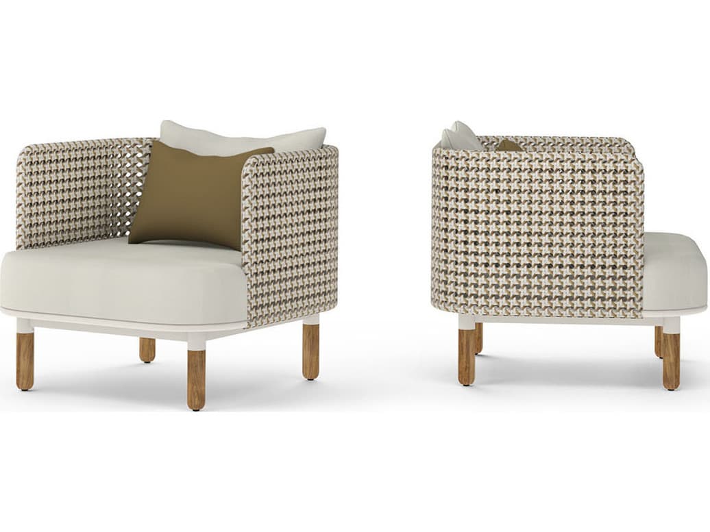 MamaGreen Daisy Mae Deep Seating Teak Wicker Outdoor Patio Lounge Chair