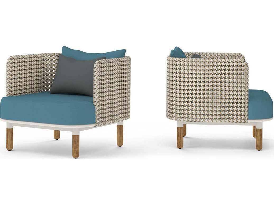 MamaGreen Daisy Mae Deep Seating Teak Wicker Outdoor Patio Lounge Chair