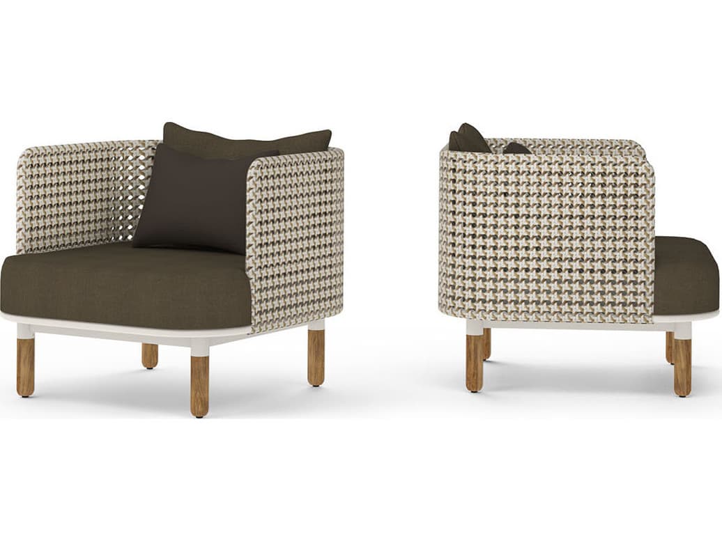 MamaGreen Daisy Mae Deep Seating Teak Wicker Outdoor Patio Lounge Chair