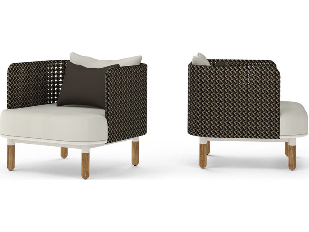 MamaGreen Daisy Mae Deep Seating Teak Wicker Outdoor Patio Lounge Chair