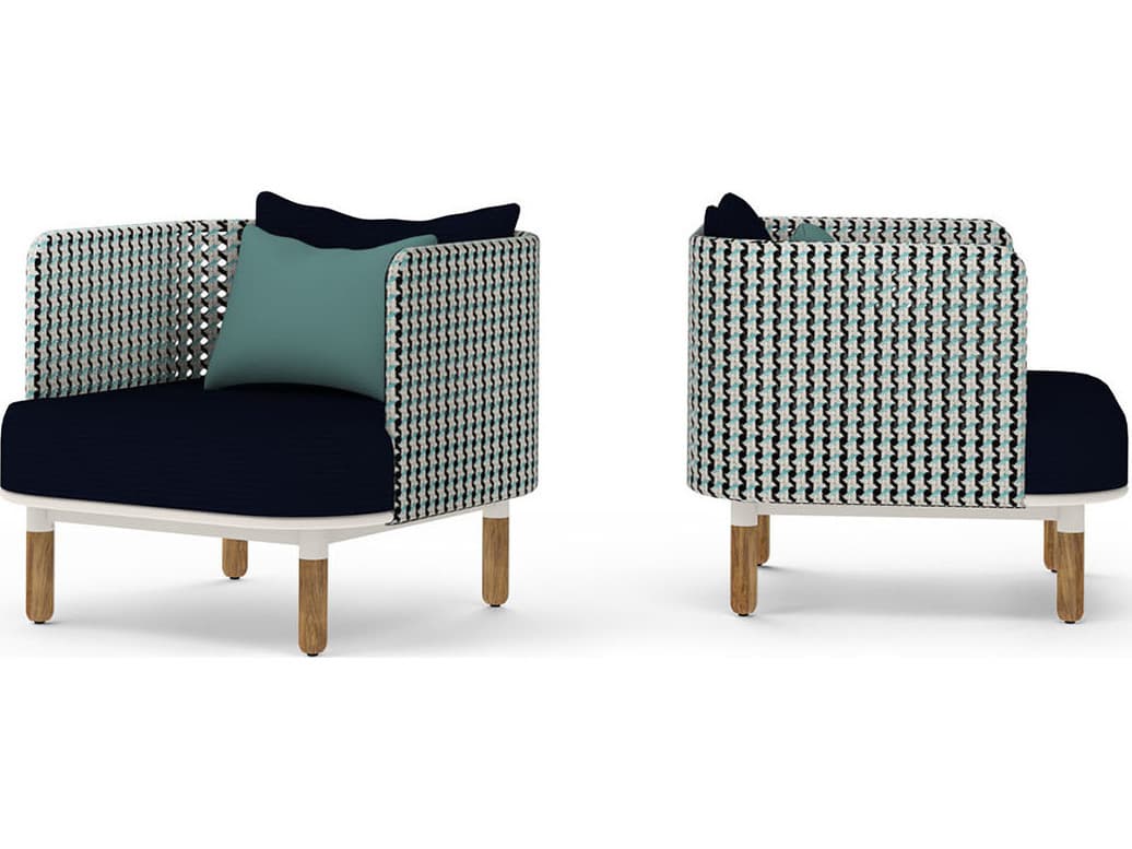 MamaGreen Daisy Mae Deep Seating Teak Wicker Outdoor Patio Lounge Chair