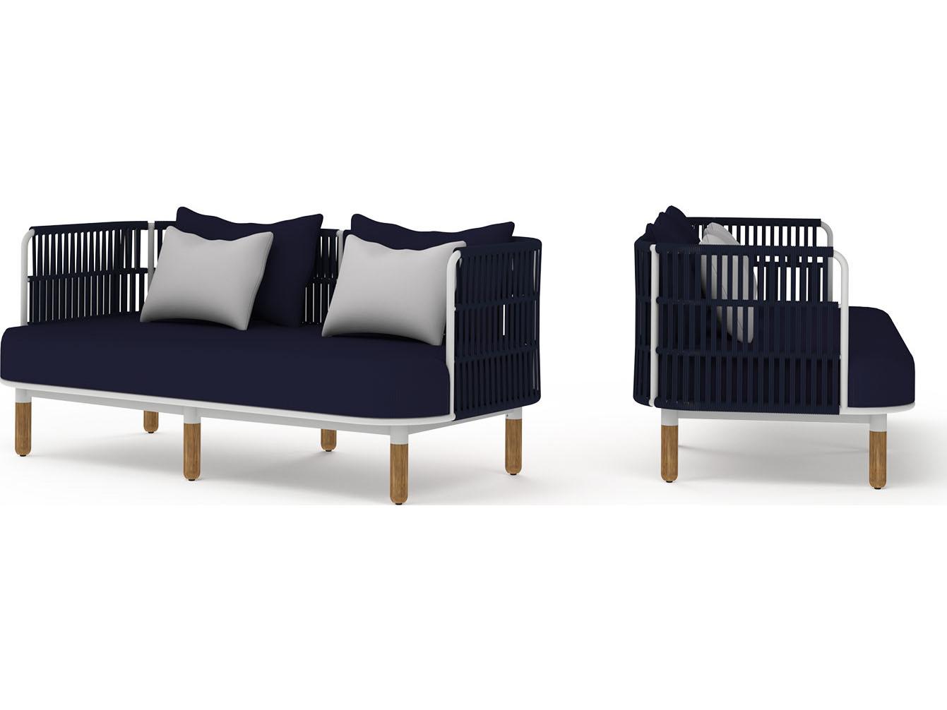 MamaGreen Daisy Rae Deep Seating Teak Rope Patio Loveseat