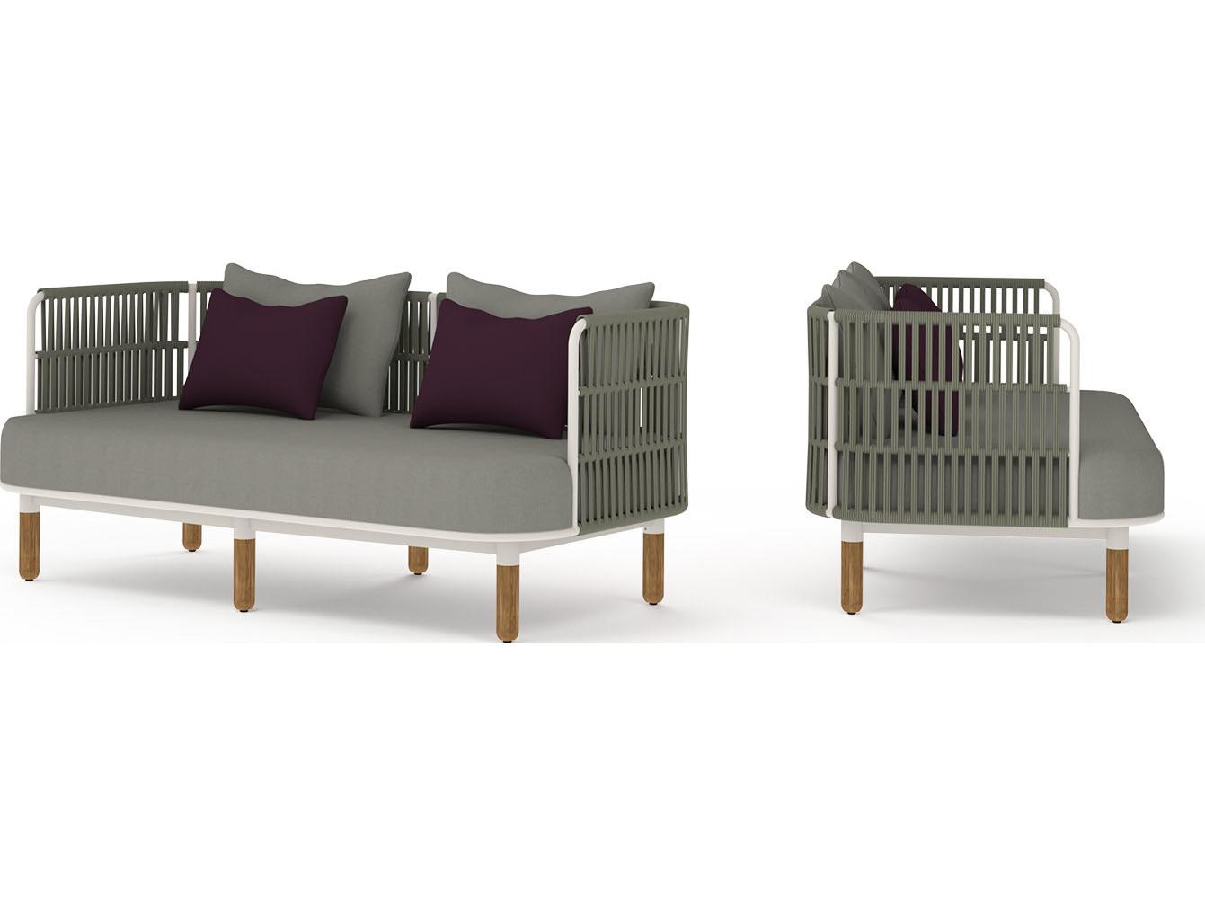 MamaGreen Daisy Rae Deep Seating Teak Rope Patio Loveseat