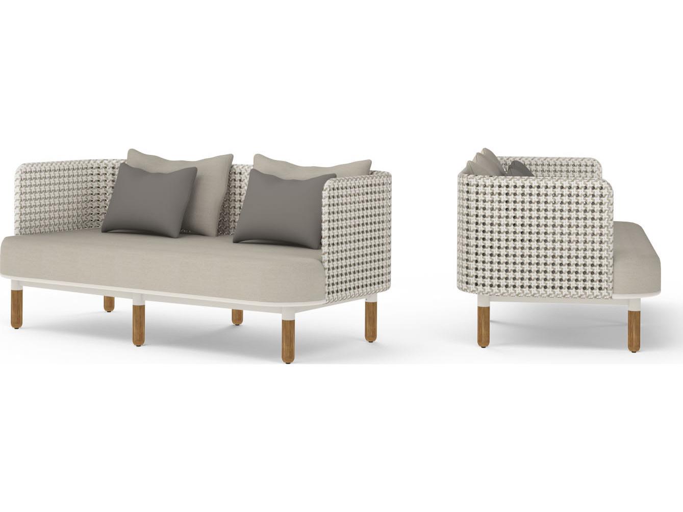 MamaGreen Daisy Mae Deep Seating Quick Ship Teak Wicker Outdoor Patio Loveseat