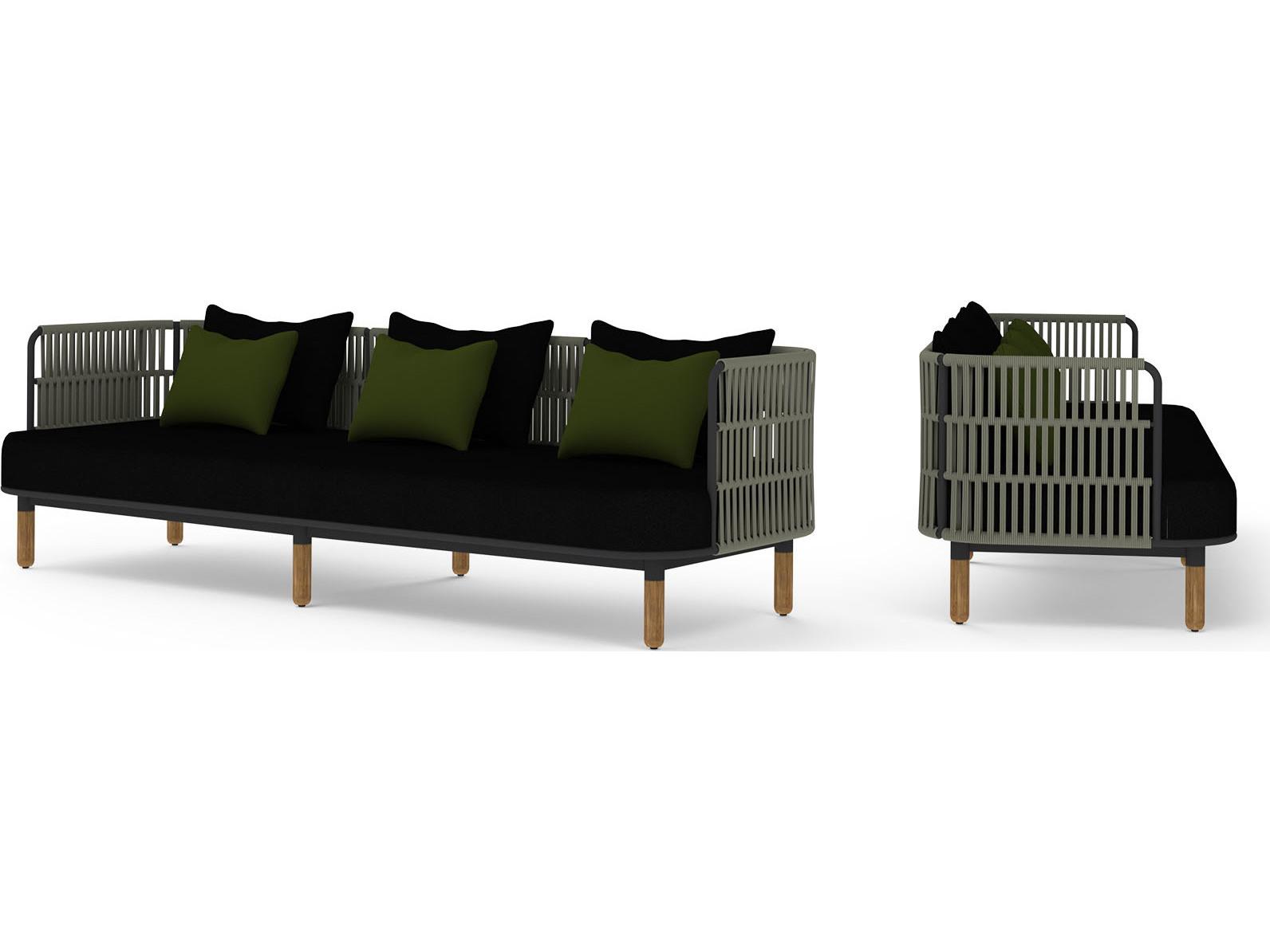 MamaGreen Daisy Rae Deep Seating Teak Rope Outdoor Sofa