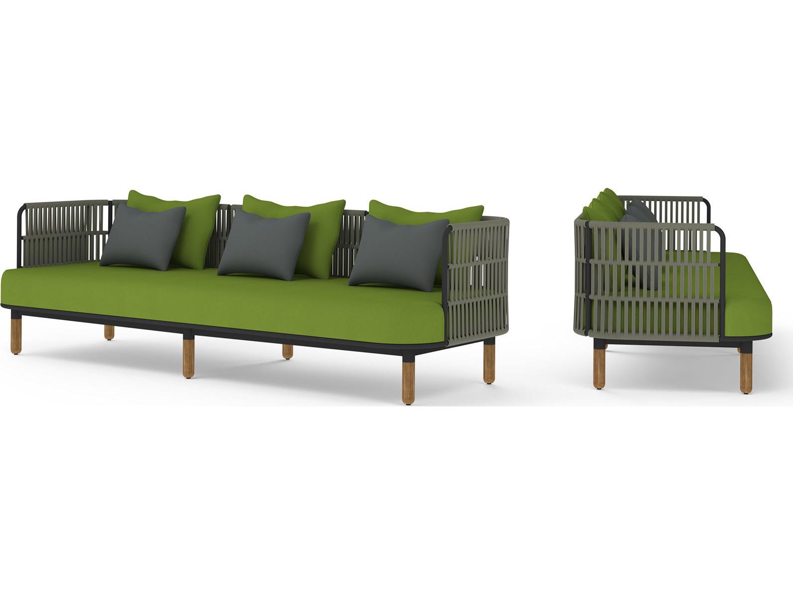 MamaGreen Daisy Rae Deep Seating Teak Rope Outdoor Sofa