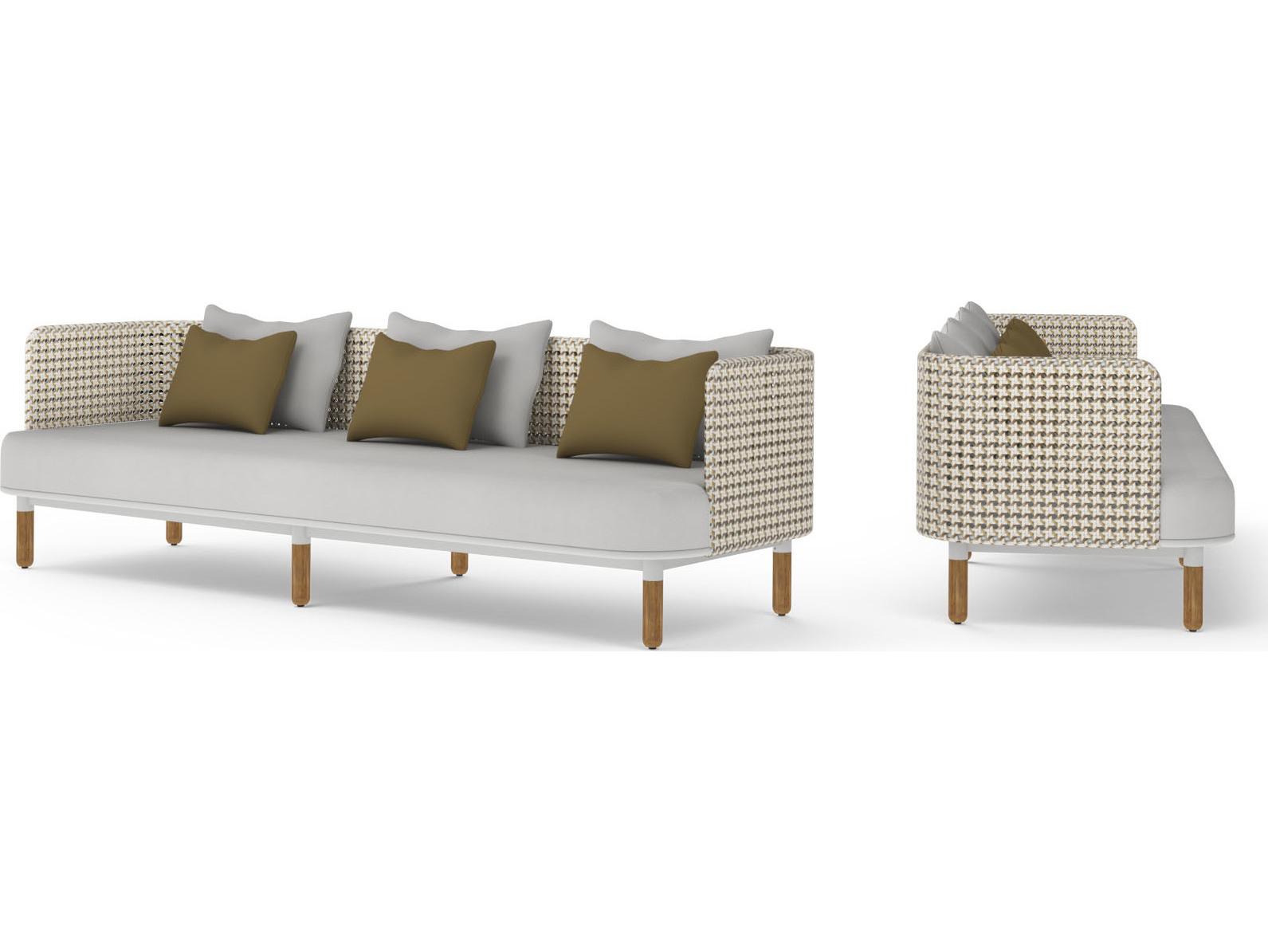 MamaGreen Daisy Mae Deep Seating Teak Wicker Outdoor Patio Sofa