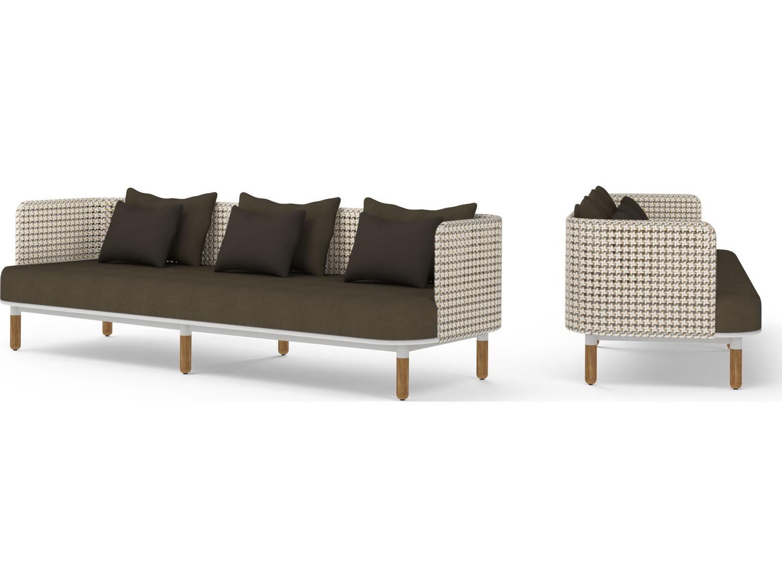 MamaGreen Daisy Mae Deep Seating Teak Wicker Outdoor Patio Sofa