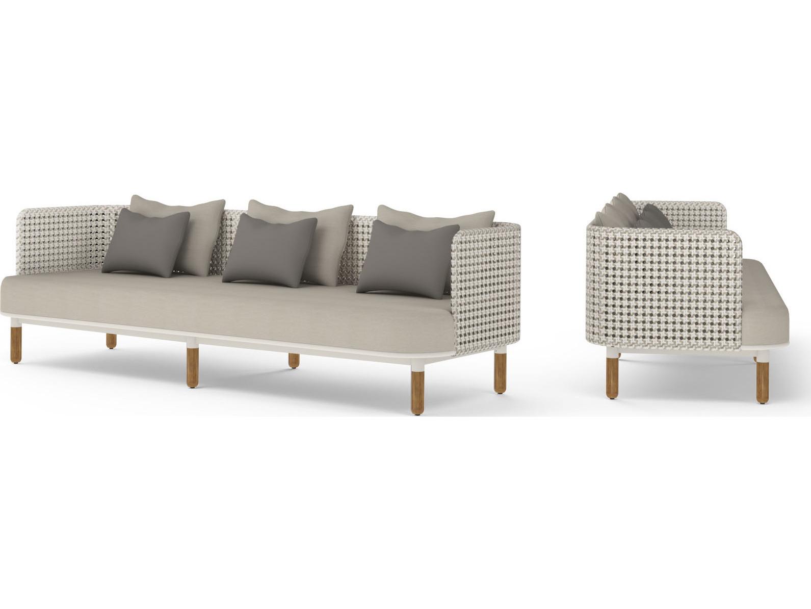 MamaGreen Daisy Mae Deep Seating Quick Ship Teak Wicker Patio Sofa