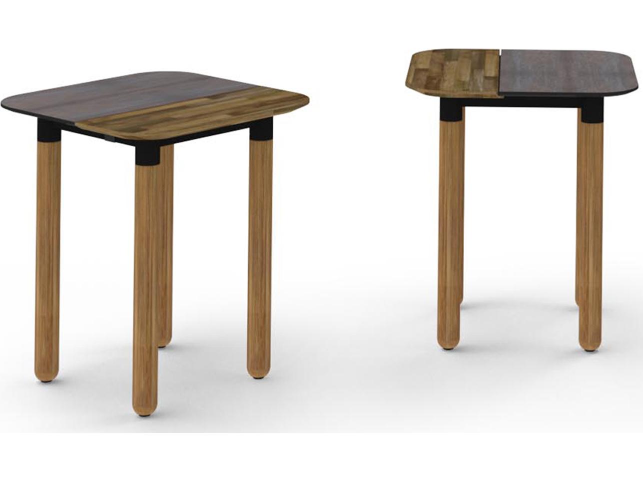 MamaGreen Daisy Aluminum Teak Square HPL Top Patio End Table