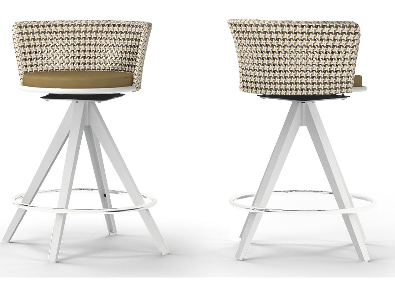 MamaGreen Daisy Mae Aluminum Wicker Swivel Outdoor Patio Counter Chair