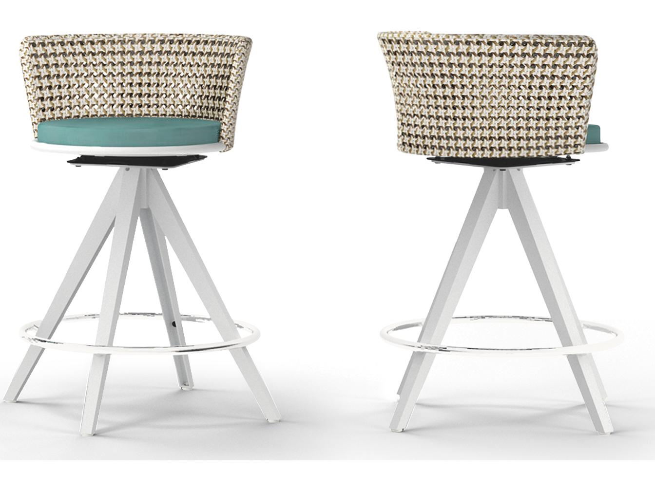 MamaGreen Daisy Mae Aluminum Wicker Swivel Outdoor Patio Counter Chair