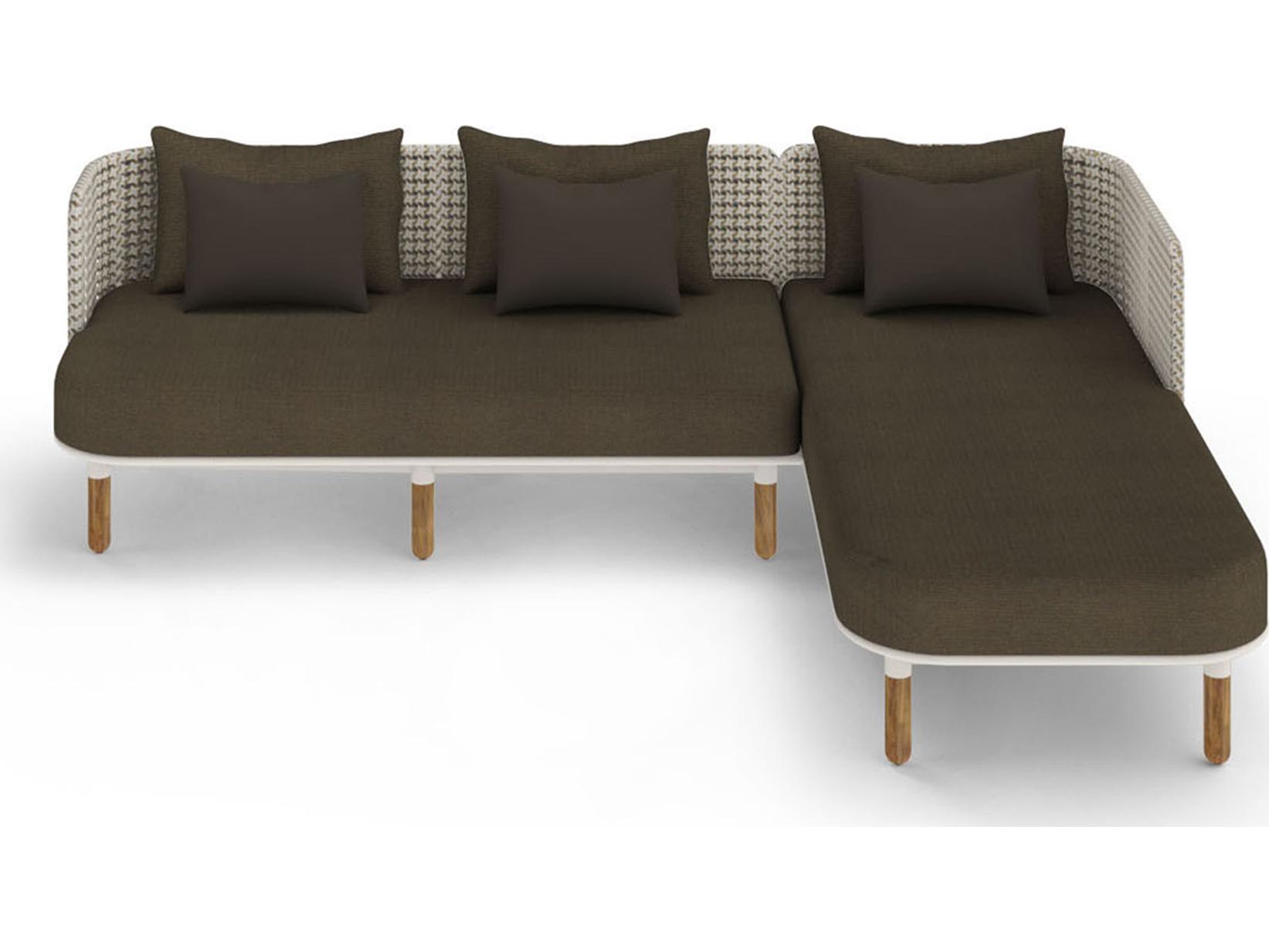 MamaGreen Daisy Mae Deep Seating Teak Wicker Sectional Outdoor Lounge Set