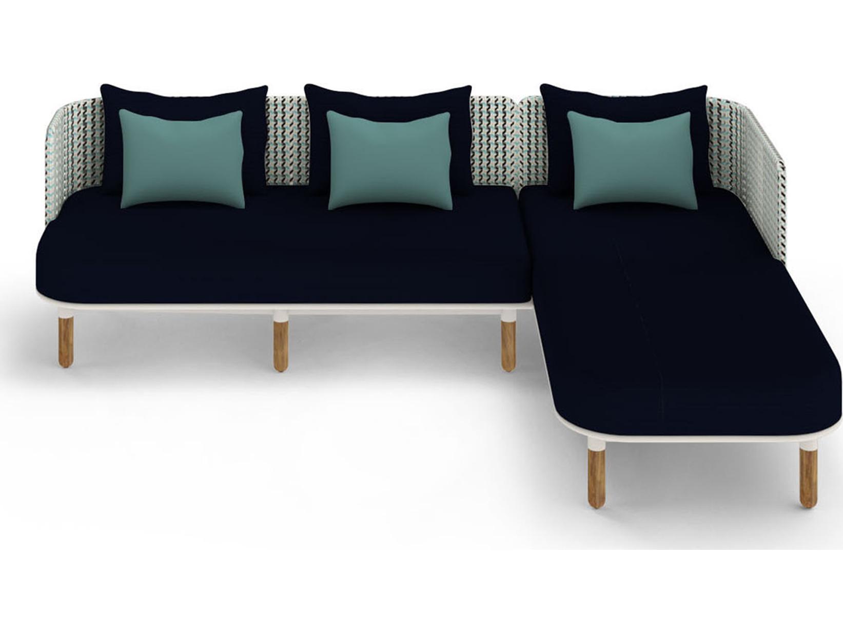 MamaGreen Daisy Mae Deep Seating Teak Wicker Sectional Outdoor Lounge Set