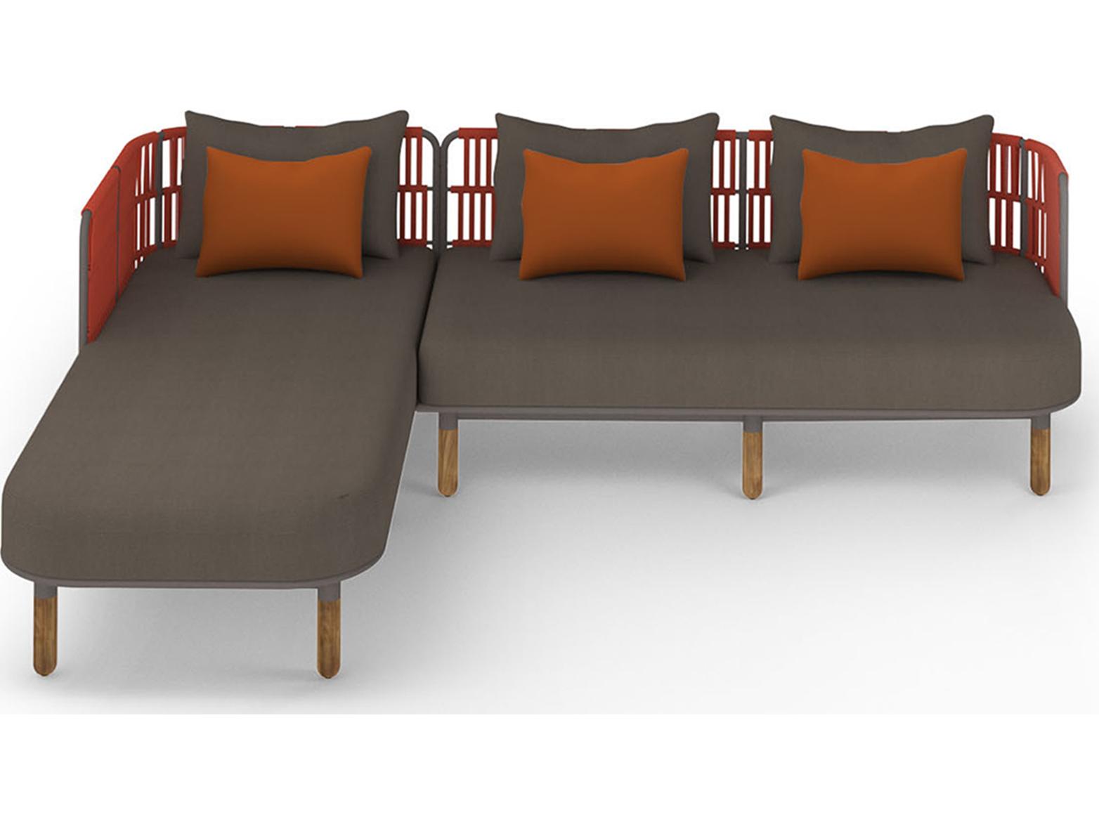 MamaGreen Daisy Rae Deep Seating Teak Rope Sectional Patio Lounge Set