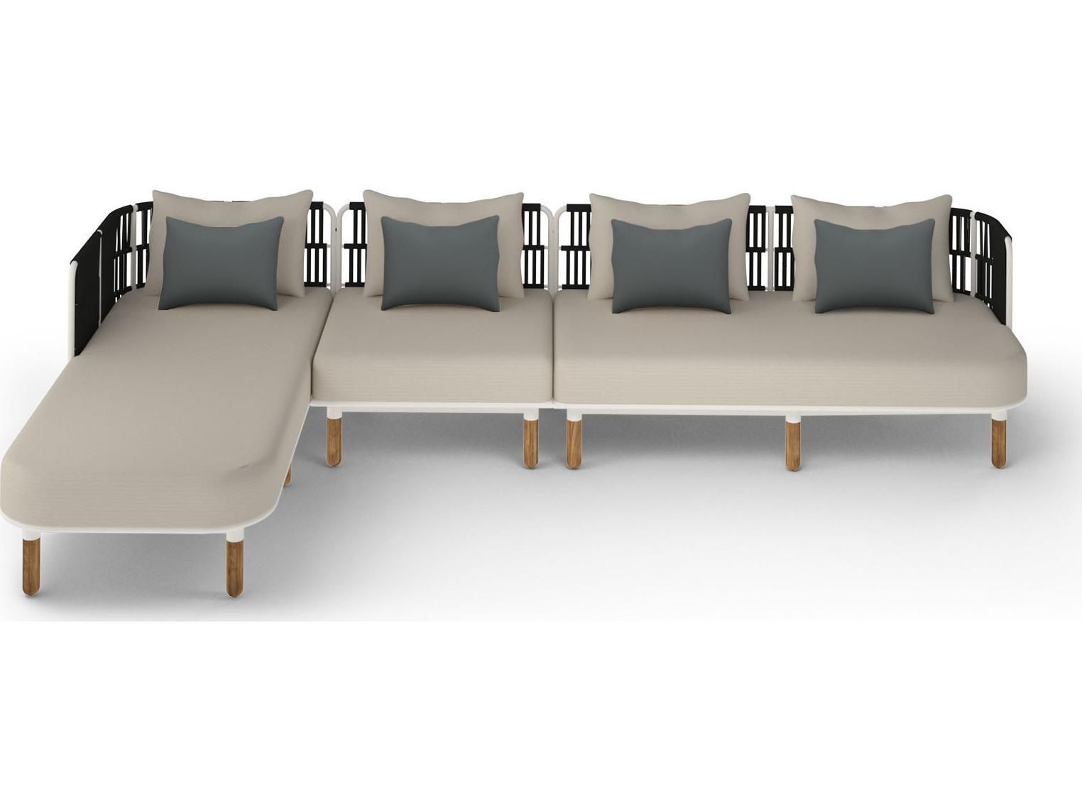 MamaGreen Daisy Rae Deep Seating Teak Rope Sectional Outdoor Patio Lounge Set