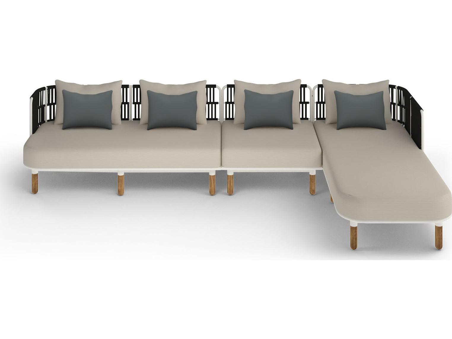 MamaGreen Daisy Rae Deep Seating Teak Rope Sectional Patio Lounge Set