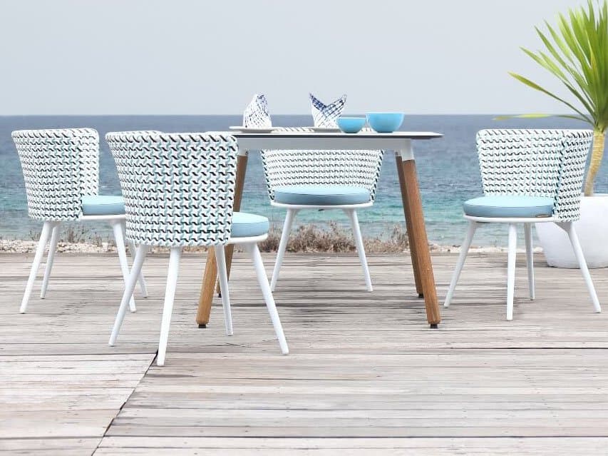 MamaGreen Daisy Mae Teak Wicker Patio Dining Set