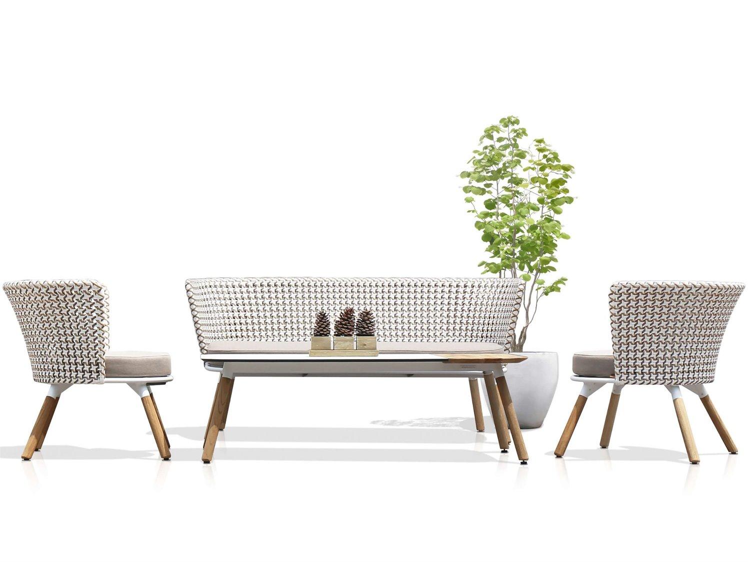 MamaGreen Daisy Mae Teak Wicker Patio Lounge Set