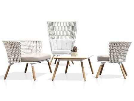 MamaGreen Daisy Mae Teak Wicker Outdoor Patio Lounge Set