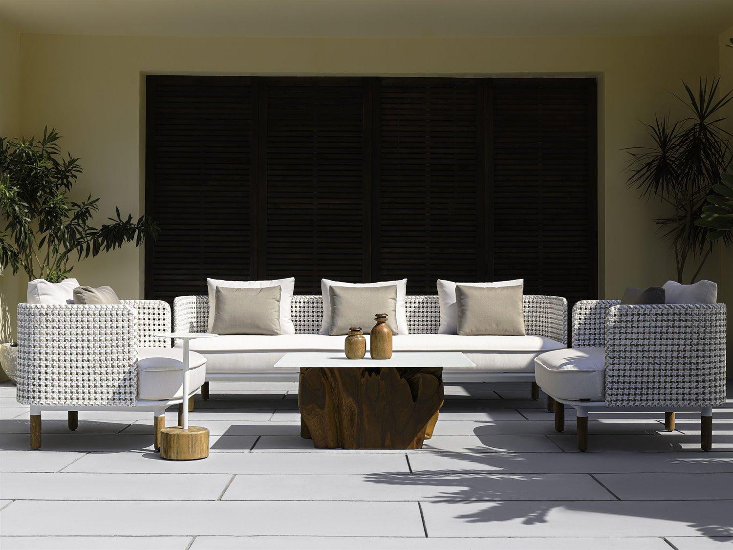 MamaGreen Daisy Mae Deep Seating Teak Wicker Outdoor Patio Lounge Set
