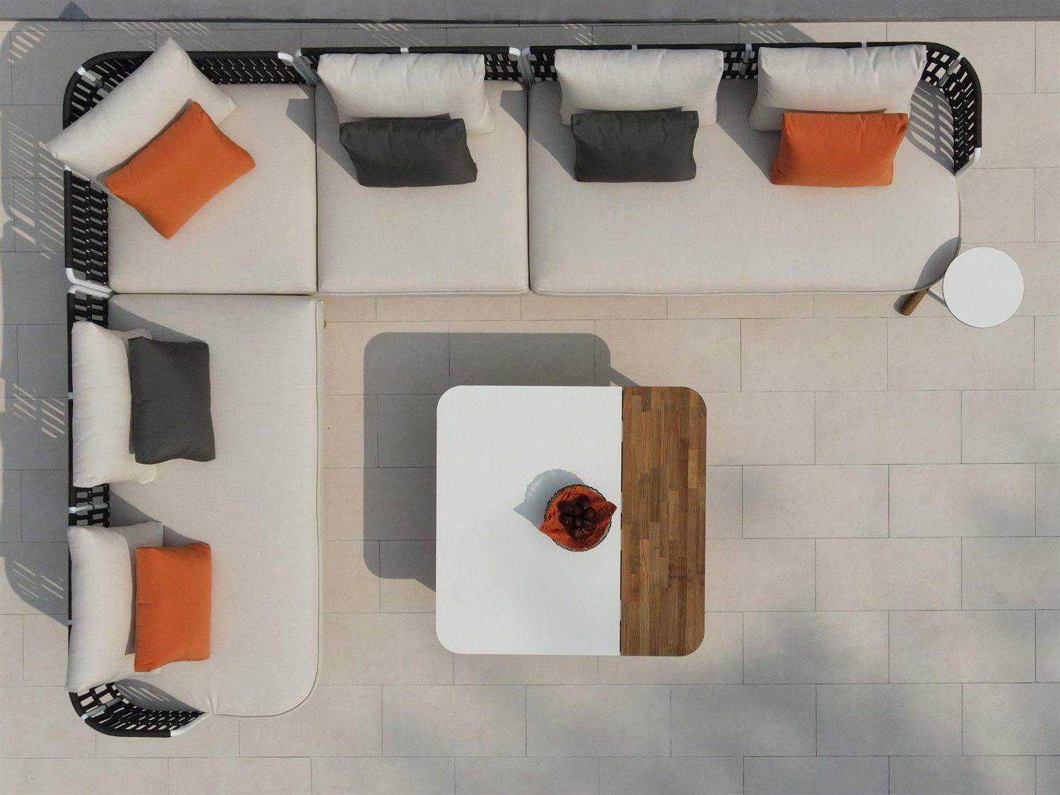 MamaGreen Daisy Rae Deep Seating Teak Rope Sectional Patio Lounge Set